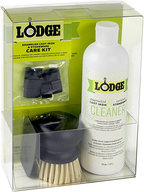 Lodge A-CAREE1 Enameled Cast Iron and Ceramic Stoneware Care Kit, White