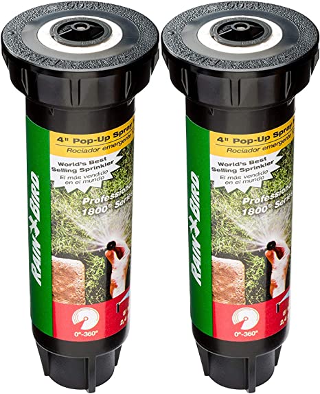 Rain Bird 1804VAN Professional Pop-Up Sprinkler, Adjustable 0° - 360° Pattern, 8' - 15' Spray Distance, 4" Pop-up Height - 2 Pack