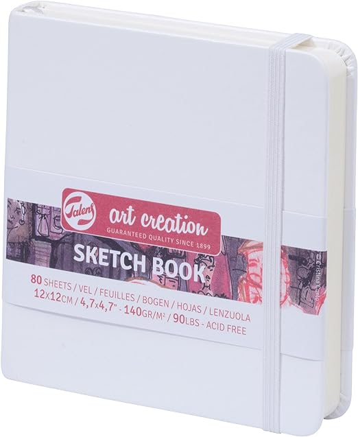 Talens Art Creation Sketchbook 80 Sheets, 12 cm x 12 cm Size, White