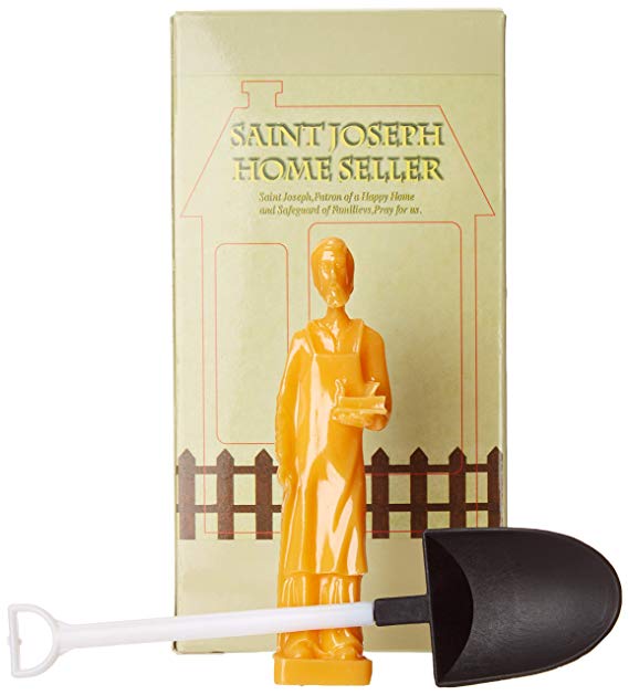 DOZENEGG Saint Joseph Religious Authentic Statue Home Seller Kit with Prayer Card and Instructions Includes Mini Shovel with Plastic Gloves.