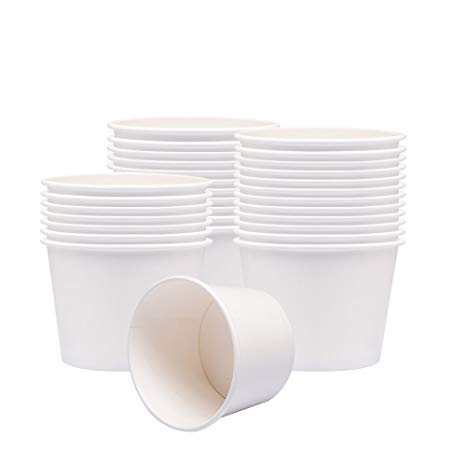 Benail Paper Soup Cups, Paper Hot/Cold Ice Cream Cups - 100 Count (White) (12 oz)