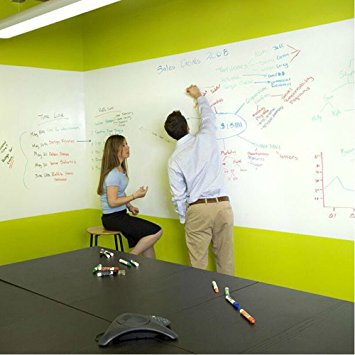 Green House Dry Erase White Board Wall Stickers Peel & Stick Message Board Decal,17.71x78.74 Inches