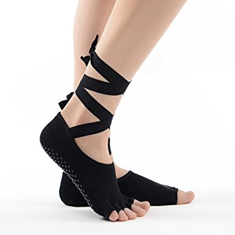 Avanigo Women's Yoga Ballet Barre Pilates Grip Socks ,One Size Fits Shoe Sizes 5-10