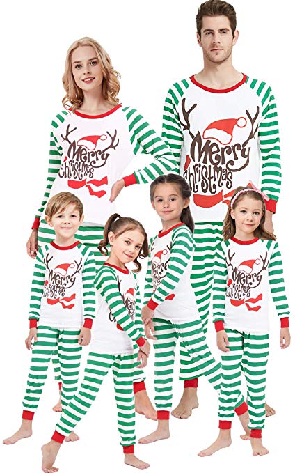 shelry Girls Pajamas for Christmas Children Heart Clothes Toddler Kids Cartoon Sleepwear