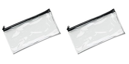 MMF Industries Vinyl Zipper Wallet, 11 x 6 Inches, Clear (234041720), 2 Packs