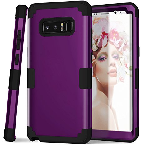 Samsung Galaxy Note 8 Case, Hocase Shock Absorbent Anti-Scratch Hybrid Dual Layer Silicone Bumper Hard PC Protective Case Cover for Samsung Galaxy Note8 Phone 2017 release - Purple / Black