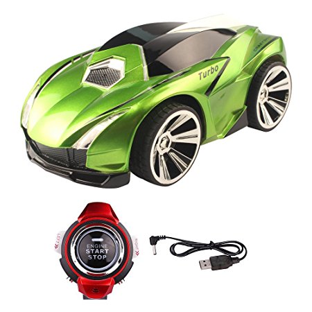 Voice Control Car,Akaho Rechargeable Creative Voice-activated Remote Control Toy Car ,Commanded by Smart Watch(Green)