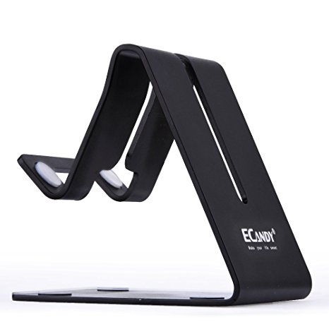 Ecandy Color Aluminium Metal Mobile Phone Tablet PC Stand Holder (Black)