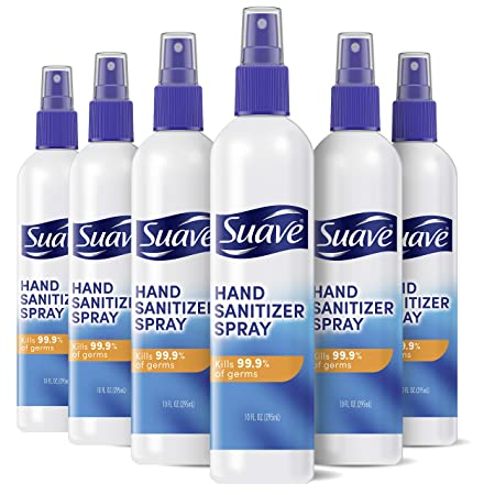 Suave Hand Sanitizer Alcohol Based Kills 99.9% of Germs 10 oz, 6 Count