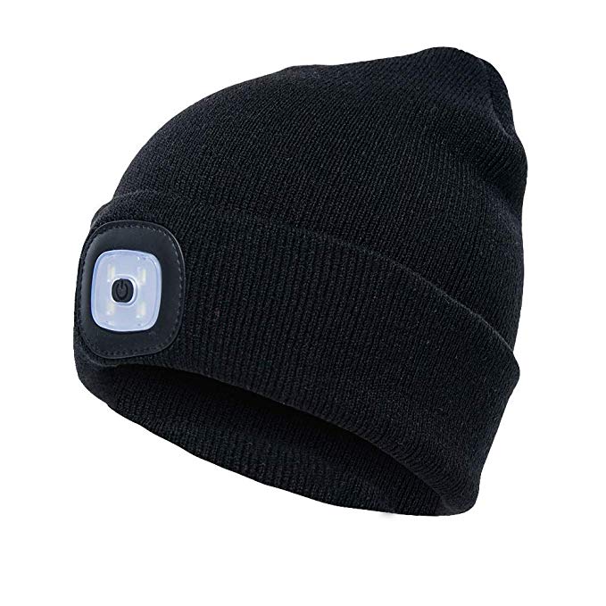 ohderii LED Beanie Hat with Light | USB Rechargeable Light Up Hat with Adjustable Brightness |Ultra Soft Material