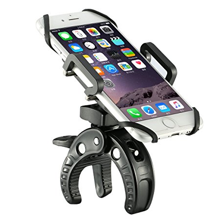 OUTERDO Bike Motorcycle Phone Mount 360° Rotation GPS Navigation Pram Phone Holder for Any iPhone, Android Smart Phone