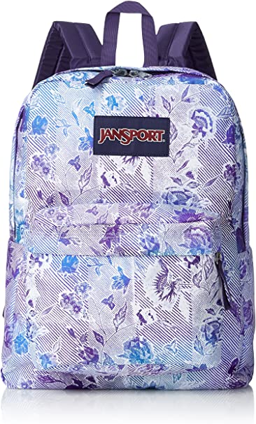 JanSport Black Label Superbreak Backpack - Classic, Ultralight (Striped Floral)