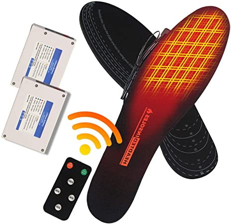 sticro Heated Insoles Winter Electric Rechargeable, Wireless Remote Controller & 4 Heating Settings Thermal Insoles for Men and Women