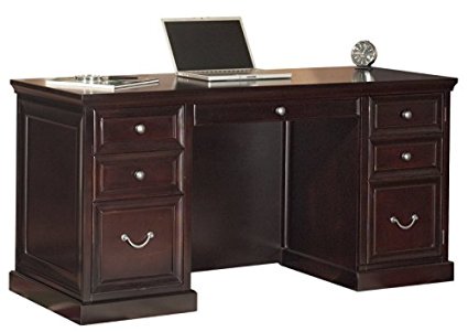 kathy ireland Home by Martin Fulton Space Saver Double Pedestal Desk - Fully Assembled