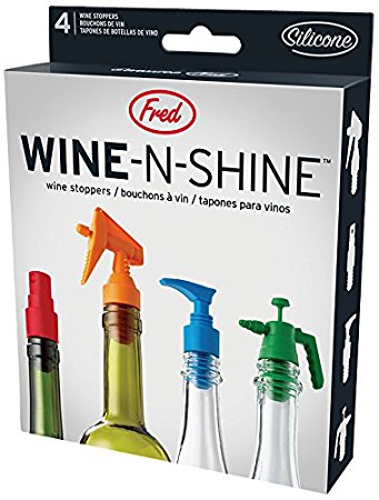 Fred & Friends WINE-N-SHINE Wine Bottle Stoppers, Set of 4