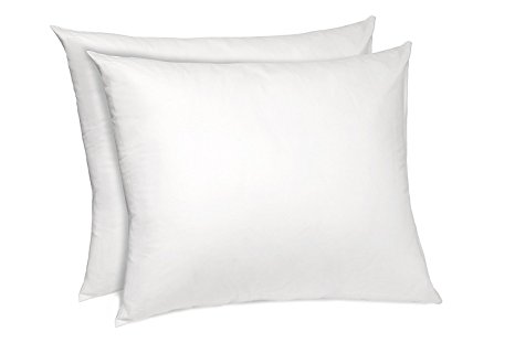 Zippered Pillow Protector - Soft Quiet Poly/Cotton Pillow Cover - King Size - Set of 2