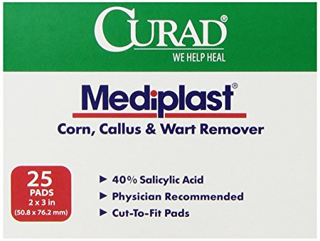 Curad Mediplast 40% Salicylic Acid Pads, 25 Count