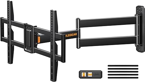 Perlegear Long Arm TV Wall Mount Full Motion with 32.37” Extension for 32-75 Inch TVs, Swivel Articulating Arm & Tilt, Corner Center Design TV Mount Bracket MAX VESA 600x400mm, Holds up to 100 lbs