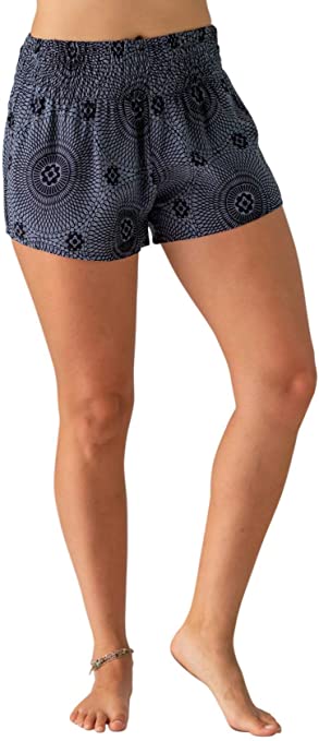 PI Women's Shorts Casual High Waist Boho Yoga Beachwear One Size Stretches 0-12