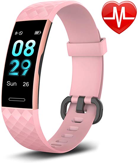 Letsfit Fitness Trackers with Heart Rate Monitor Waterproof, Calorie Counter Pedometer Activity Tracker Watch Step Counter Sleep Monitor, Color Screen IP68 Waterproof for Kids Women Men