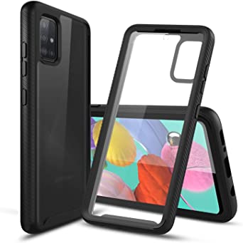 CBUS Heavy-Duty Phone Case with Built-in Screen Protector Cover for Samsung Galaxy A51 5G / A51 5G UW –– Full Body (Black)