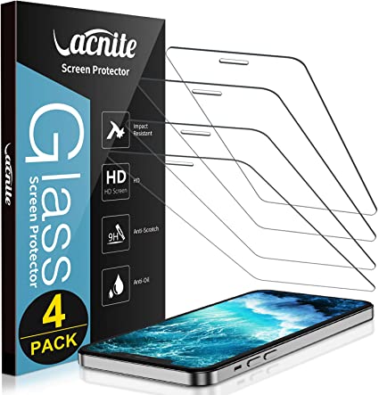 [4 Pack] Compatible for iPhone 12 Pro Max Screen Protector 6.7 Inch, VACNITE Screen Protector Tempered Glass for iPhone 12 Pro Max [Anti-Scratch] [Bubble-Free][Case Friendly][HD Clear]