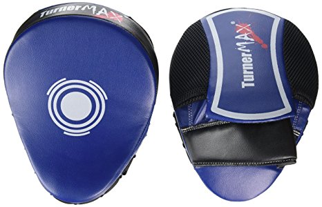 TurnerMAX Focus Pads, Hook & Jab pads, Kick Pads, Curved Boxing Pads, Martial Arts, Blue