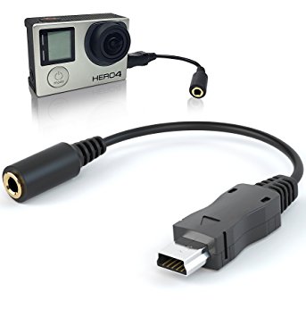Miracle Sound 3.5mm Female Microphone Adapter Cable to fit the GoPro HERO3, HERO3  & HERO4