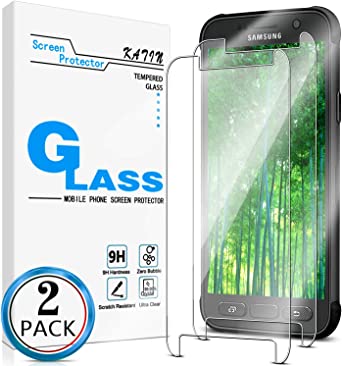 KATIN Galaxy S7 Active Screen Protector - [2-Pack] Tempered Glass for Samsung Galaxy S7 Active Screen Protector Easy to Install, Bubble Free with Lifetime Replacement Warranty