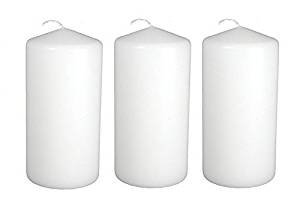 D'light Online 3 X 6 Pillar Candles Bulk Event Pack Round Unscented White Pillar Candles - Set of 12 (3 X 6, White)