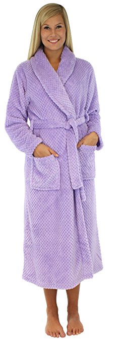 Sleepyheads Women’s Jacquard Plush Fleece Long Robe