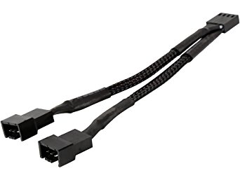 Rosewill RCFC-16002 Case Fan Splitter, PWM Fan Splitter Cable, 1 to 2 Black Sleeved Computer Fan Sp