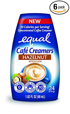 EQUAL Café Coffee Creamers Hazelnut, Low-Calorie Coffee Creamer, 1.62 Ounce (Pack of 6)