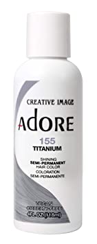 Adore Semi-Permanent Haircolor #155 Titanium 4 Ounce (118ml) (2 Pack)