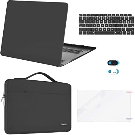 MOSISO Compatible with MacBook Air 13 inch Case 2020 2019 2018 Release A2337 M1 A2179 A1932 Retina Display Touch ID, Plastic Hard Shell&Bag&Keyboard Cover&Webcam Cover&Screen Protector, Space Gray