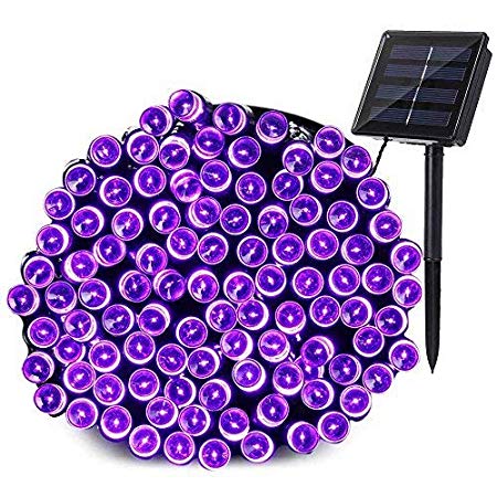 Joomer Solar String Lights 72ft 200 LED 8 Modes Solar Powered Christmas Lights Waterproof Decorative Fairy String Lights for Garden, Patio, Home, Wedding, Party, Christmas (Purple)