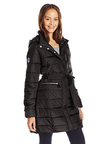 U.S. Polo Assn. Junior's Long Self-Belt Puffer Coat