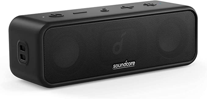 Anker Soundcore 3 Bluetooth Speaker with Stereo Sound, Pure Titanium Diaphragm Drivers, PartyCast Technology, BassUp, 24H Playtime, IPX7 Waterproof, App for Custom EQs, Use at Home, Outdoors, Beach, Park (Soundcore3)