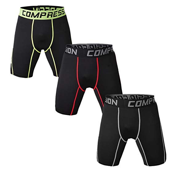 Holure Men's 3 Pack Sport Compression Shorts