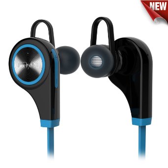 Bluetooth Headphones Infinilla V41 Wireless Sweatproof Sport Earbuds with Mic Noise Cancelling In-ear Stereo Running Headset Gym Workout Earphones Earpiece for Apple iPhone Samsung LG Android Phones Blue