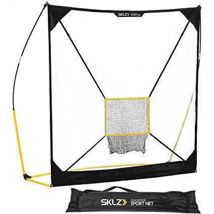 SKLZ Quickster Baseball and Softball Practice Net - Ultra Portable and Lightweight Quick Assembly Multi Sport Net