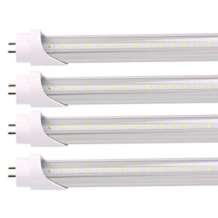 Enegitech 4ft T8 LED Light Tube 18W (40W Equivalent) 2100LM 5000K Crystal White Glow Dual Ended T10 T12 G13 Fluorescent Replacement Lighting Fixtures