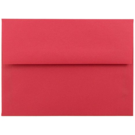 JAM Paper A6 Invitation Envelopes- 4 3/4" x 6 1/2" - Brite Hue Christmas Red - 25/pack