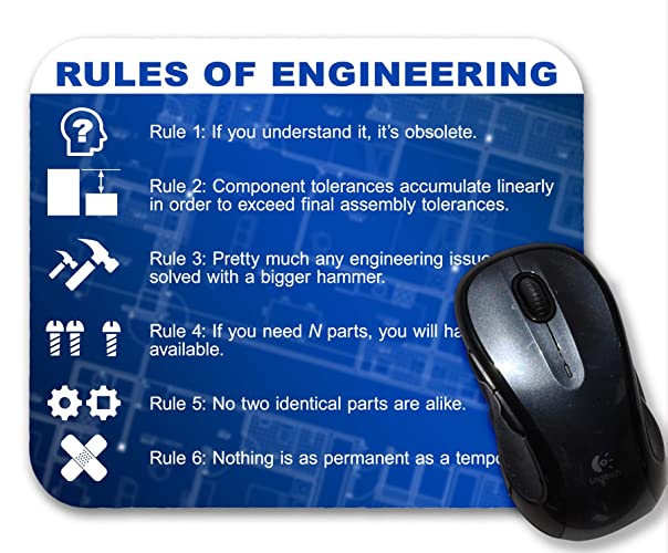 Rules of Engineering Funny Mouse Pad