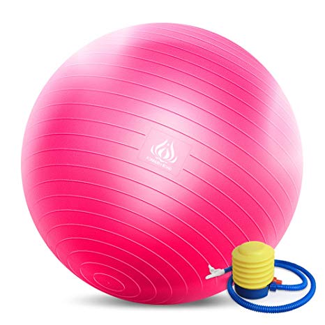 Forbidden Road Exercise Yoga Ball (45CM-85CM, 4 Colors) 400 lbs Anti-Burst Slip-Resistant Yoga Balance Stability Swiss Ball for Fitness Exercise with Free Air Pump