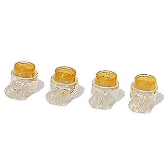 uxcell 50 Pcs UY Connector 2 Ports Splice Joints Yellow for 2-Wire