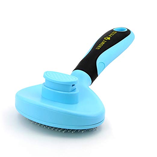 Uhomy Pets Self-Cleaning Slicker Brush Professional Pet Grooming Brush for Small, Medium & Large Dogs and Cats, All Hair Types-Shedding Grooming Tools Removes Tangles and Mats, Pet Massage