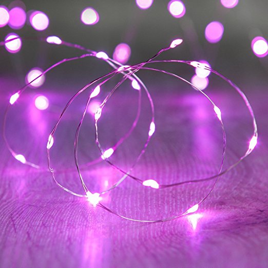 String Lights Battery Operated,Bienna [Waterproof] 100 LED 33ft/10M Copper Wire Starry Fairy Lighting for Bedroom Indoor Outdoor Patio Garden Home Wedding Christmas Xmas Holiday Halloween Party-Purple