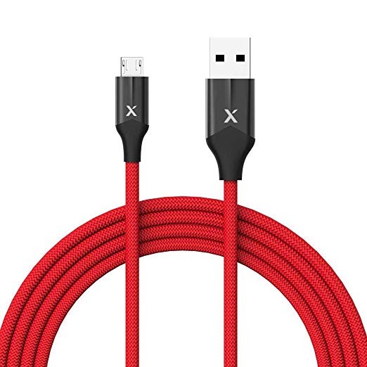 Xcentz Micro USB Cable 3ft, Premium Double Nylon Braided Charging Cable Android Charger Cable for Galaxy S7/S6/S5, Kindle, LG, HTC, Sony, Nexus, Tablet and More (3ft; Red)