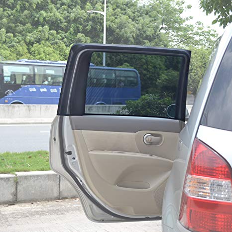 TFY Universal Car Rear Side-Door Square-Window Sunshades - Double Layer Design (Large Window) 31.5'' - 47'' W x 23'' H